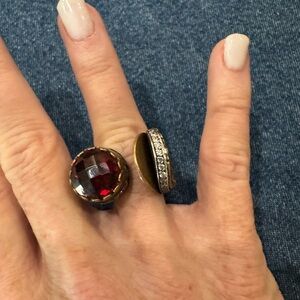 Sold ! OOAK design Garnet Statement Ring
